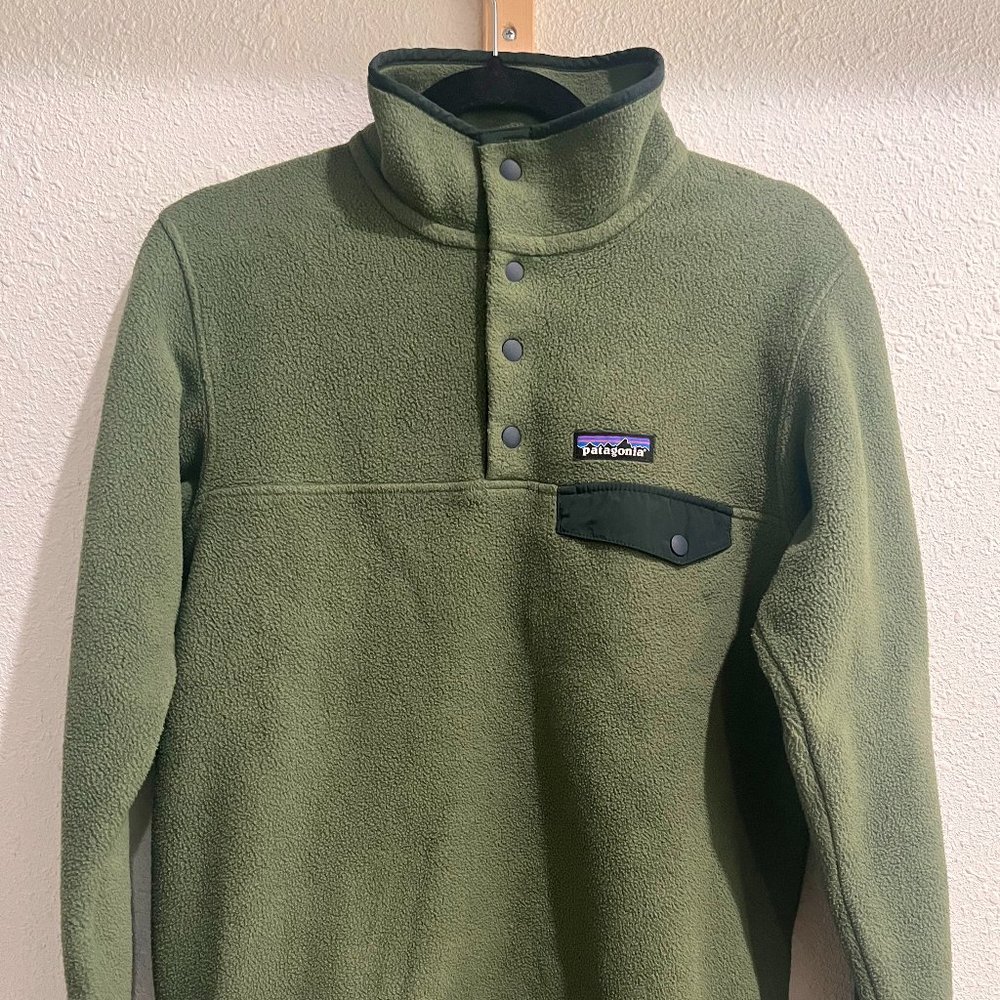 Patagonia Synchilla Olive Quarter Zip Fleece Pullover - XS